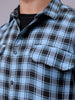 Men's Blue Relaxed Fit Checked Casual Shirt