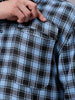 Men's Blue Relaxed Fit Checked Casual Shirt