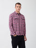 Men's Pink Relaxed Fit Checked Casual Shirt