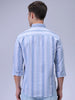 Men's Grey Slim Fit Textured Casual Shirt