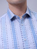 Men's Grey Slim Fit Textured Casual Shirt