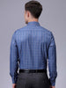 Men's Blue Slim Fit Checked Formal Shirt