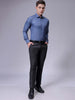 Men's Blue Slim Fit Checked Formal Shirt