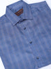 Men's Blue Slim Fit Checked Formal Shirt