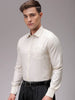 Men's Yellow Slim Fit Checked Formal Shirt