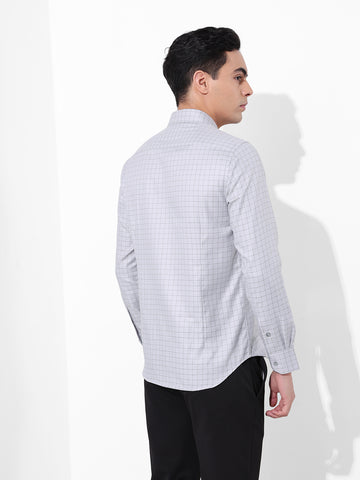 Men's Full Sleeves Slim Fit Grey Shirt