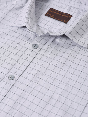 Men's Full Sleeves Slim Fit Grey Shirt
