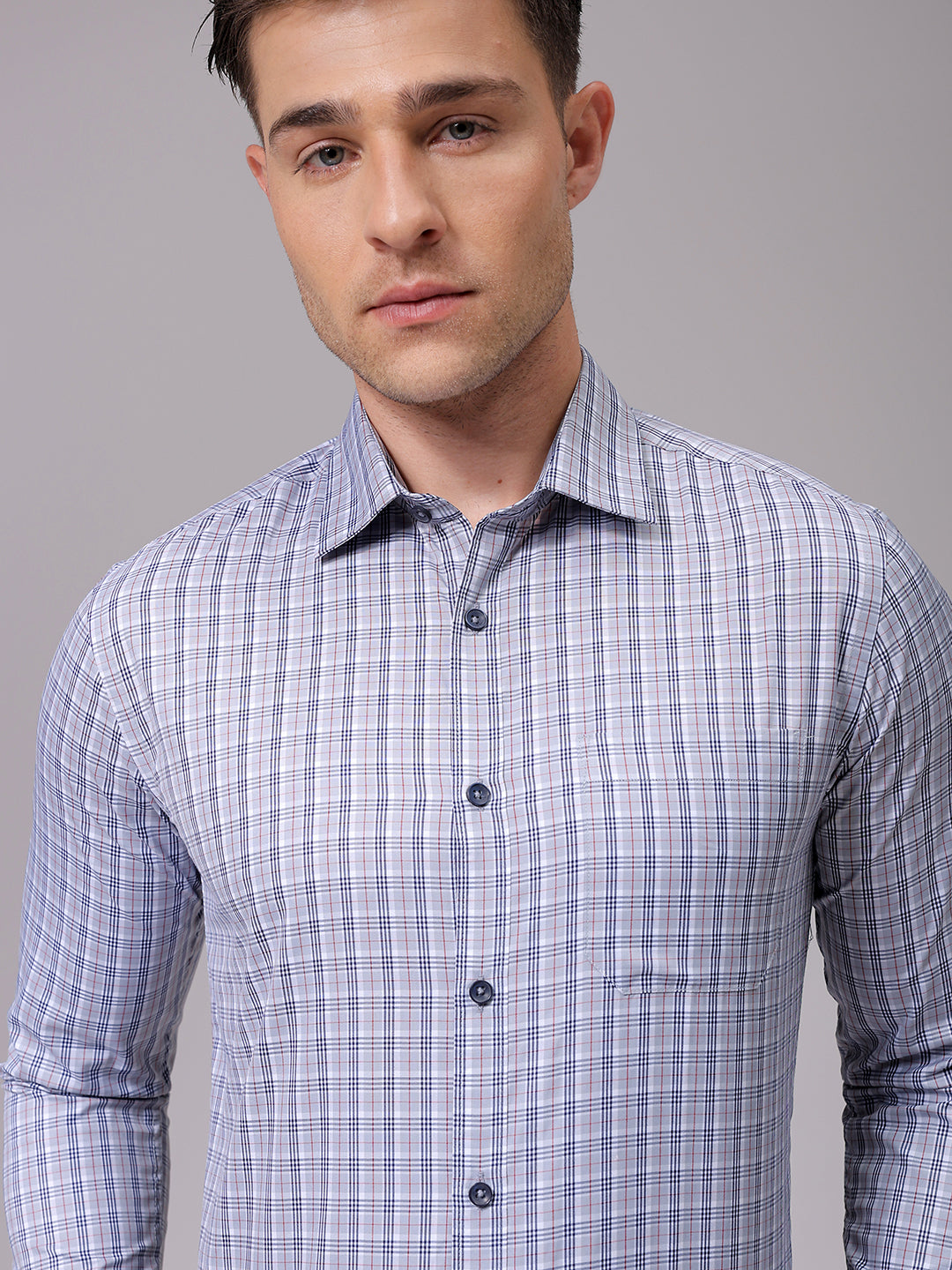 Men's Slim Fit Checked Formal Shirt