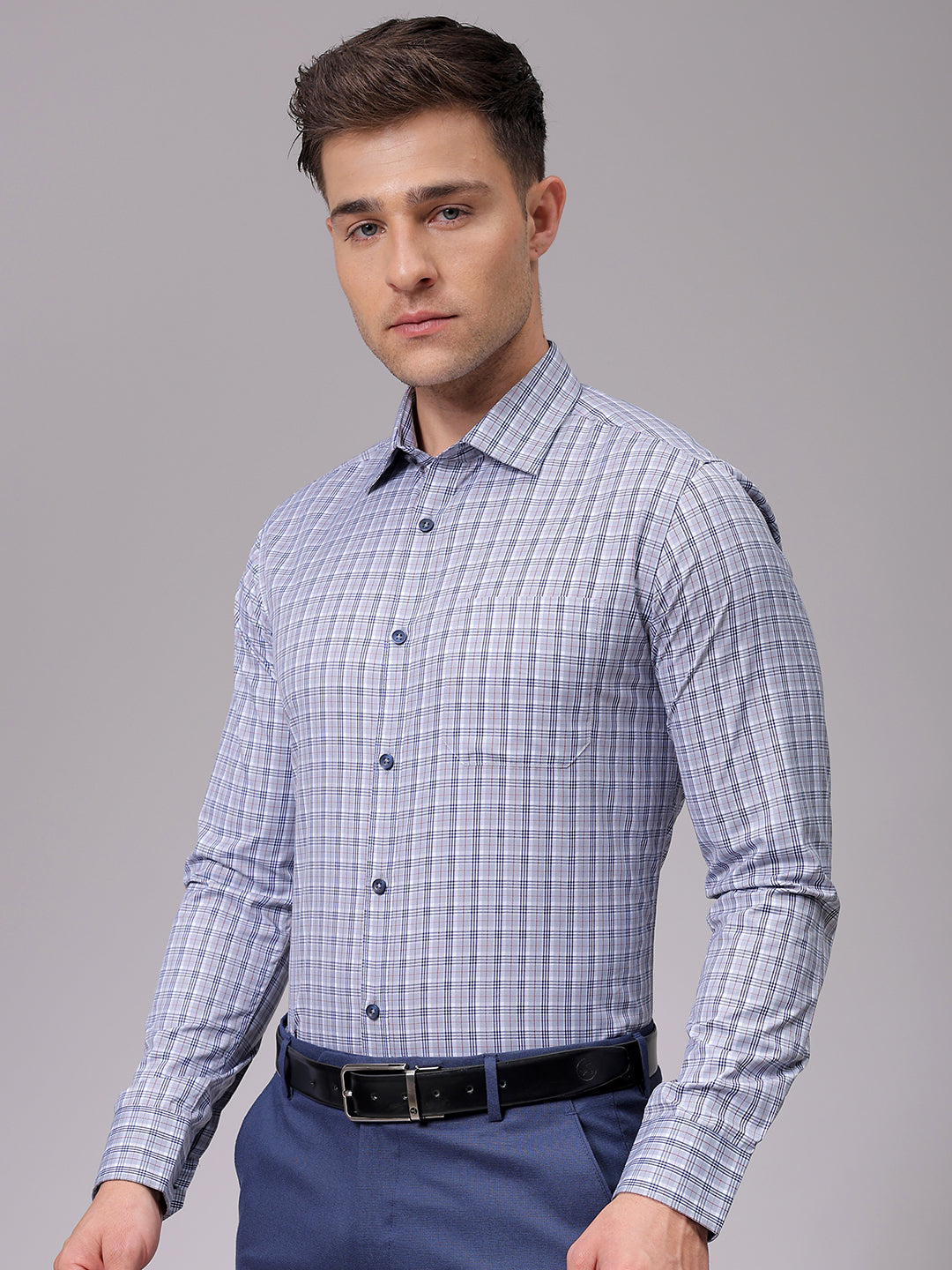 Men's Slim Fit Checked Formal Shirt