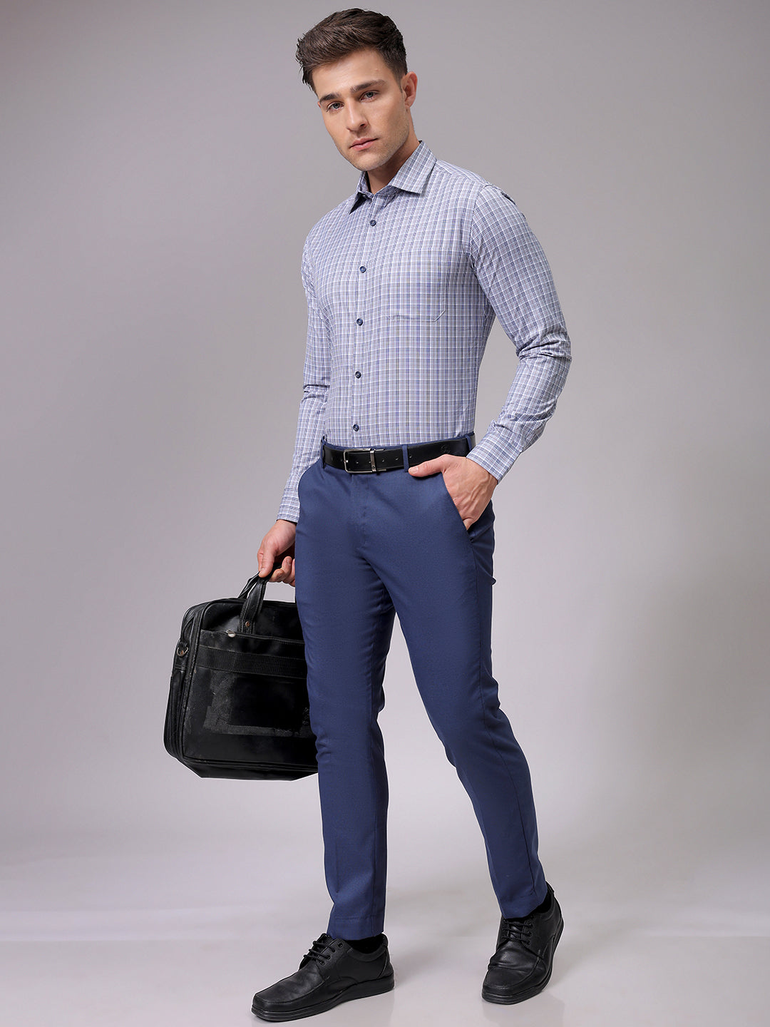 Men's Slim Fit Checked Formal Shirt