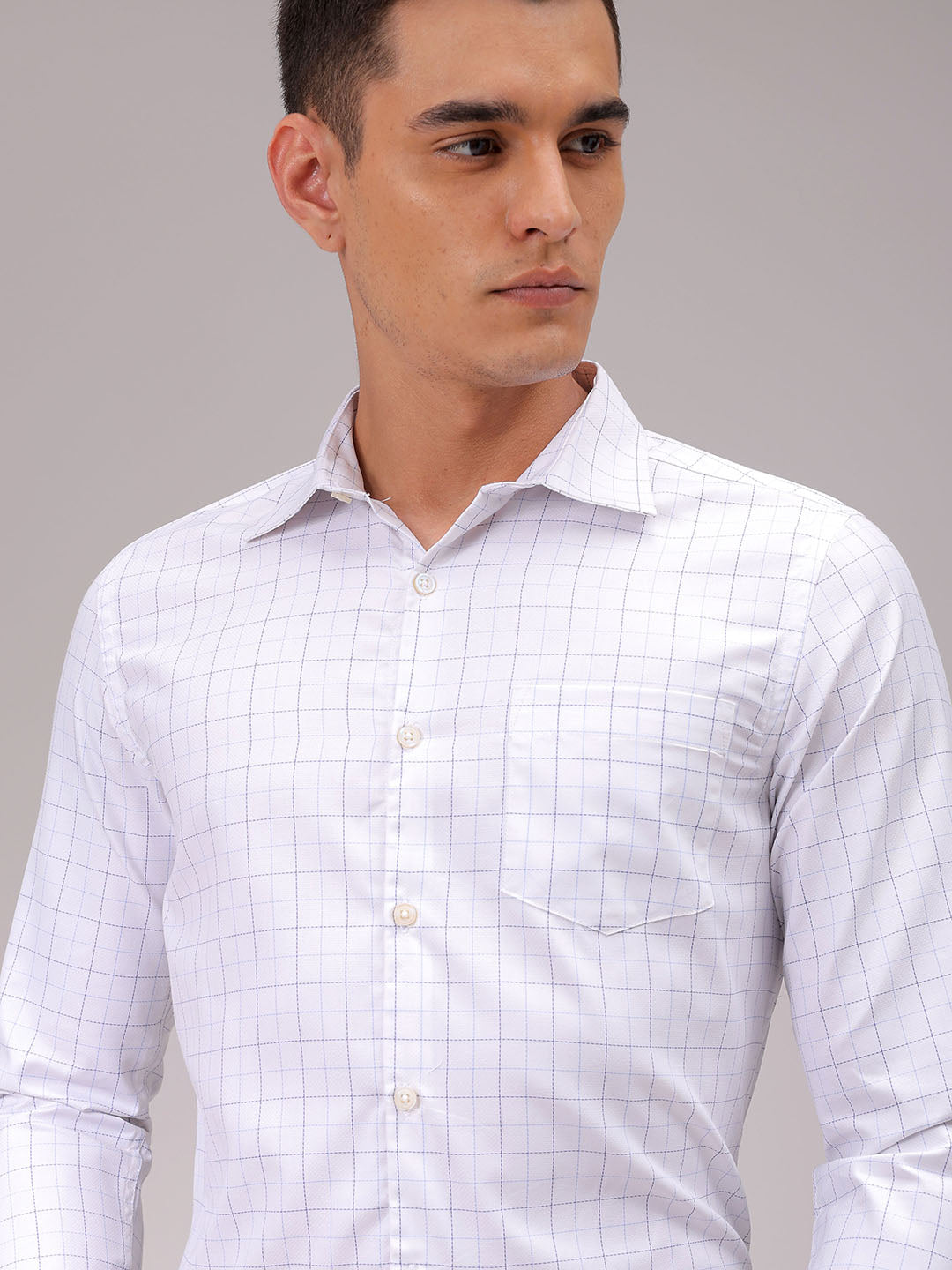 Men's Slim Fit Checked Formal Shirt