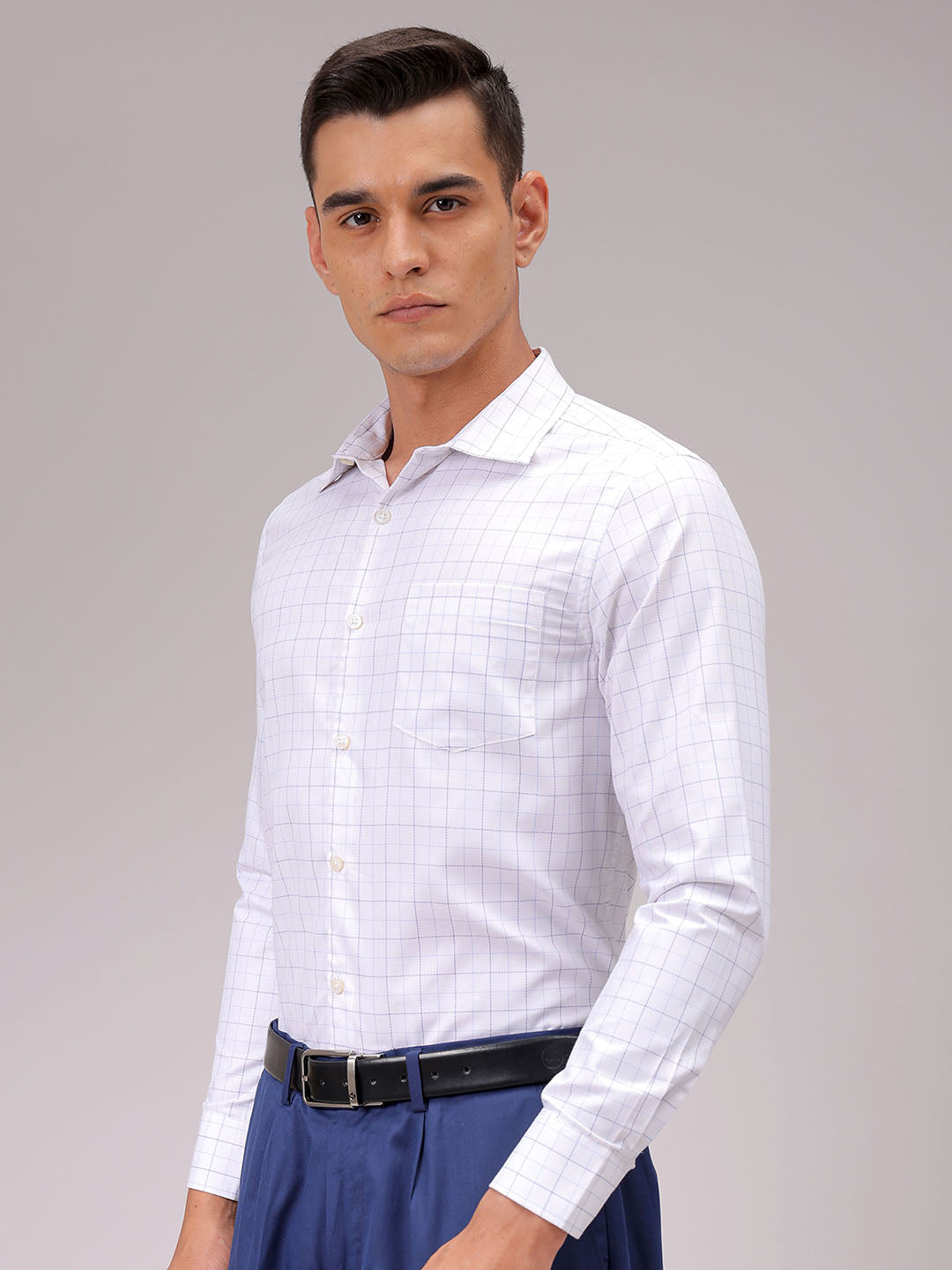 Men's Slim Fit Checked Formal Shirt