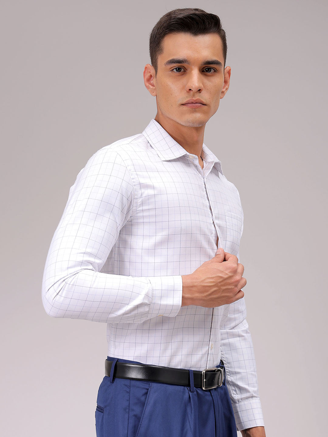 Men's Slim Fit Checked Formal Shirt