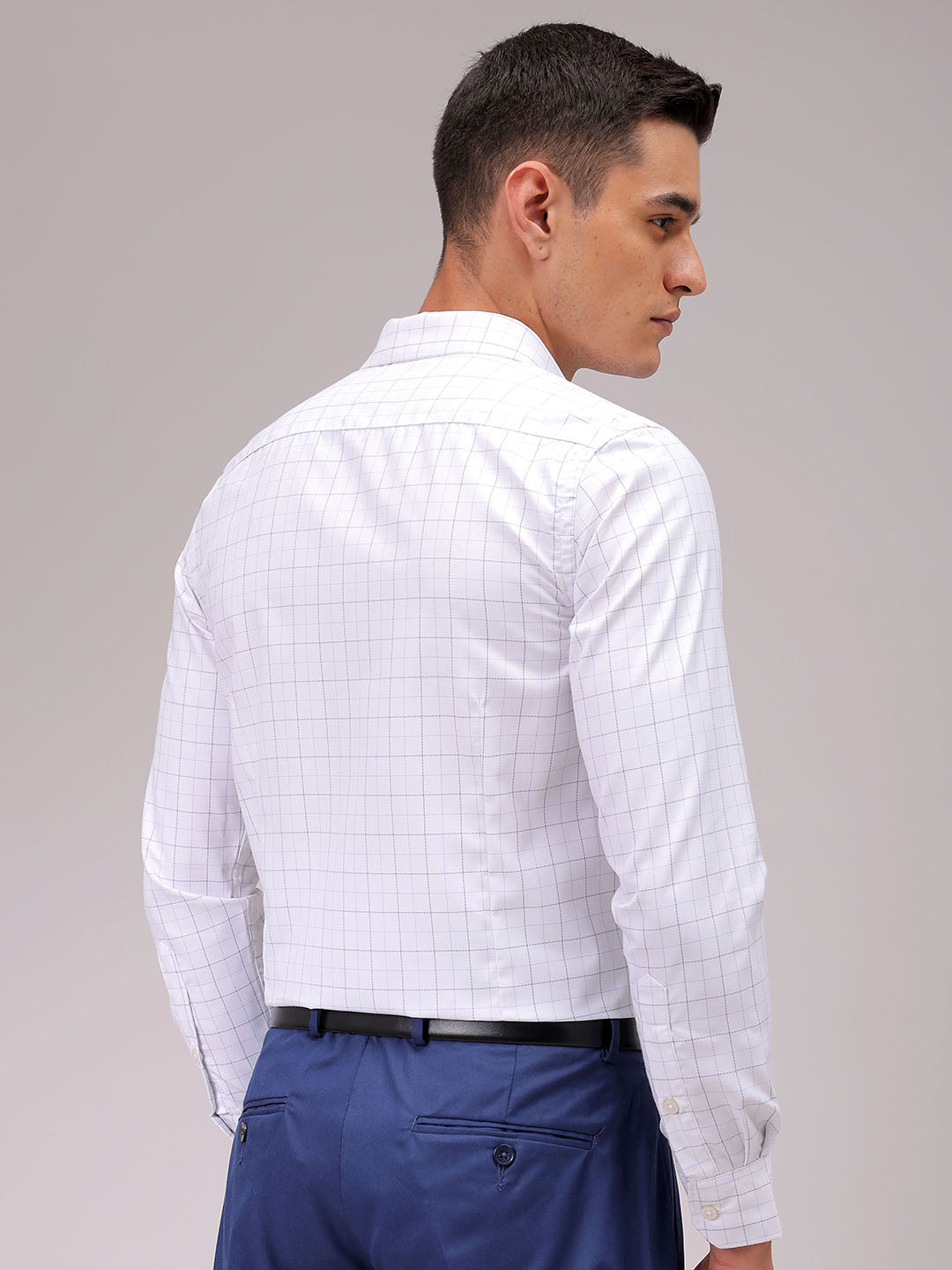 Men's Slim Fit Checked Formal Shirt