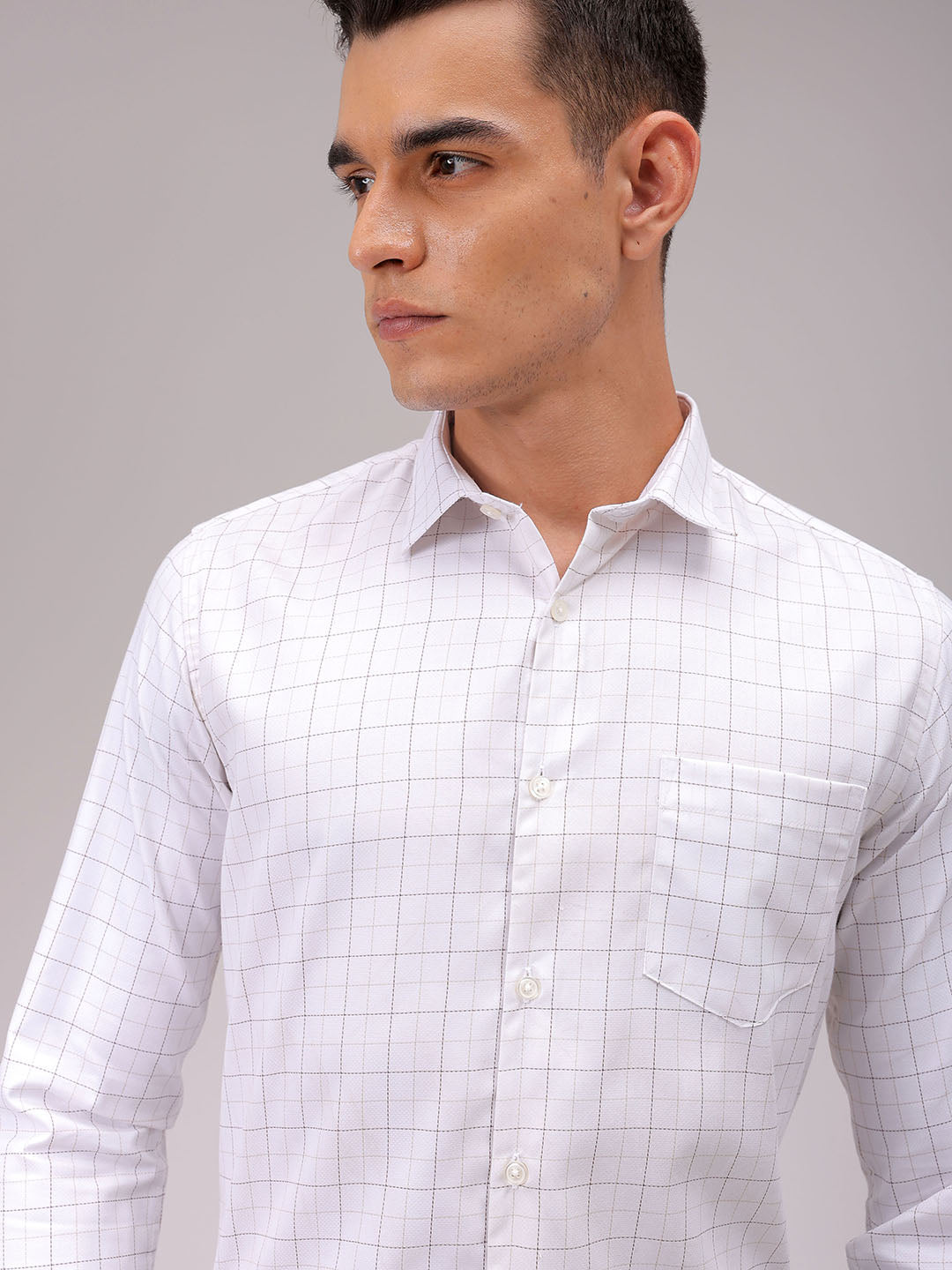 Men's Slim Fit Checked Formal Shirt