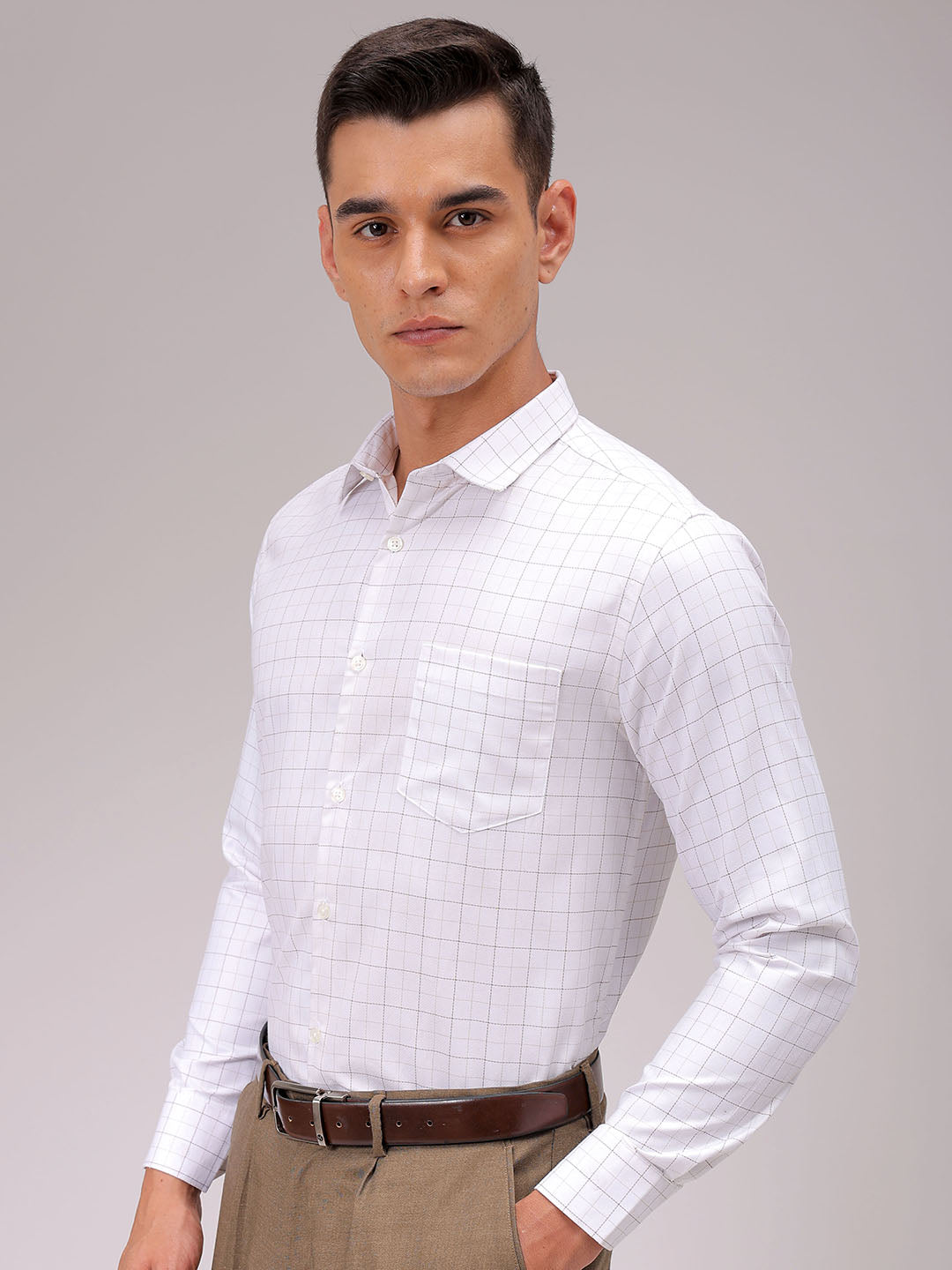 Men's Slim Fit Checked Formal Shirt