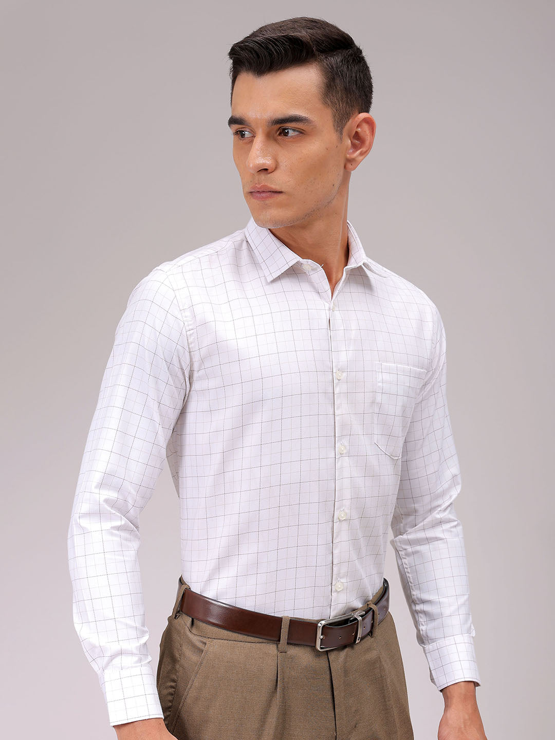 Men's Slim Fit Checked Formal Shirt