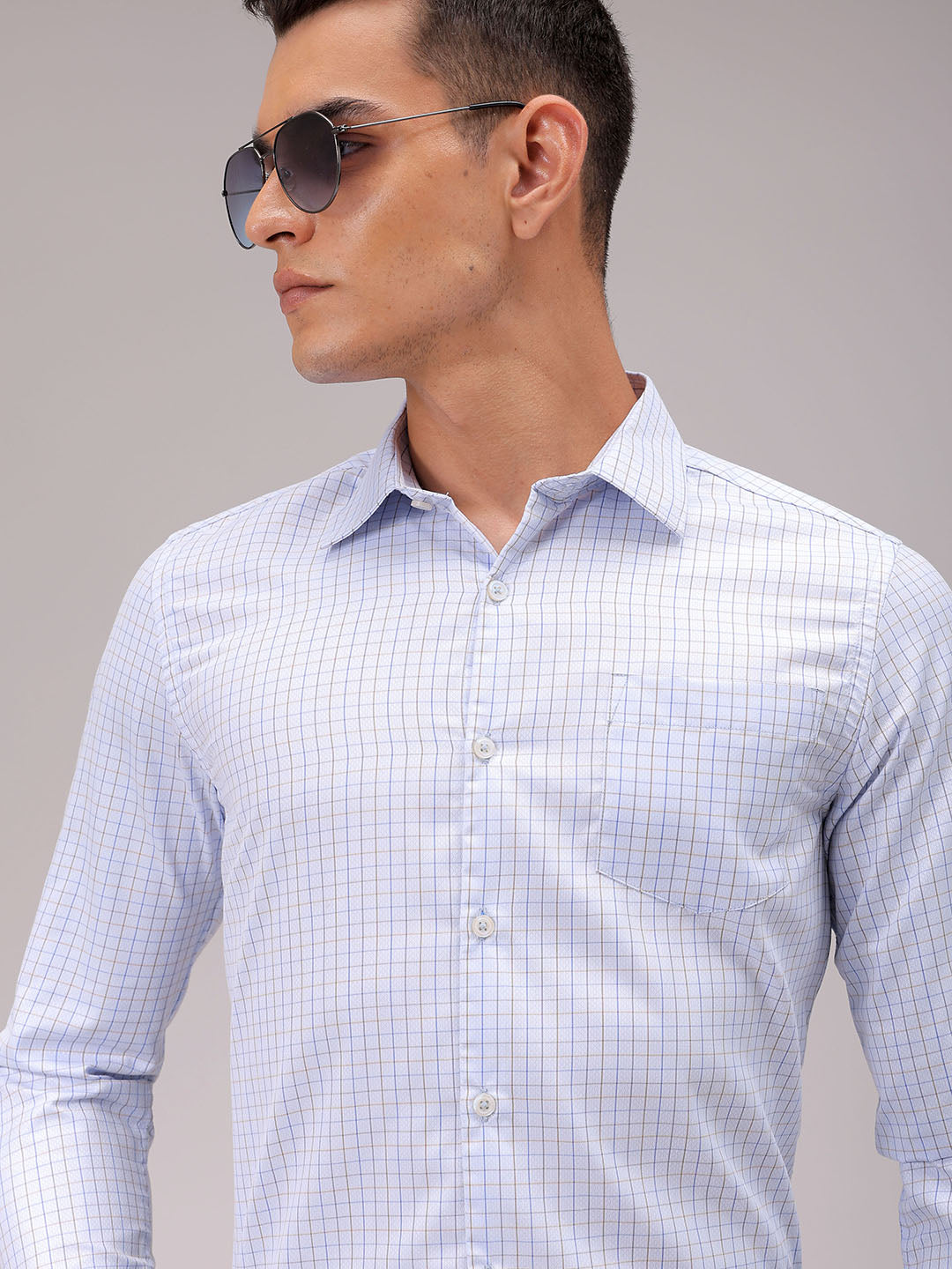 Men's Slim Fit Checked Formal Shirt