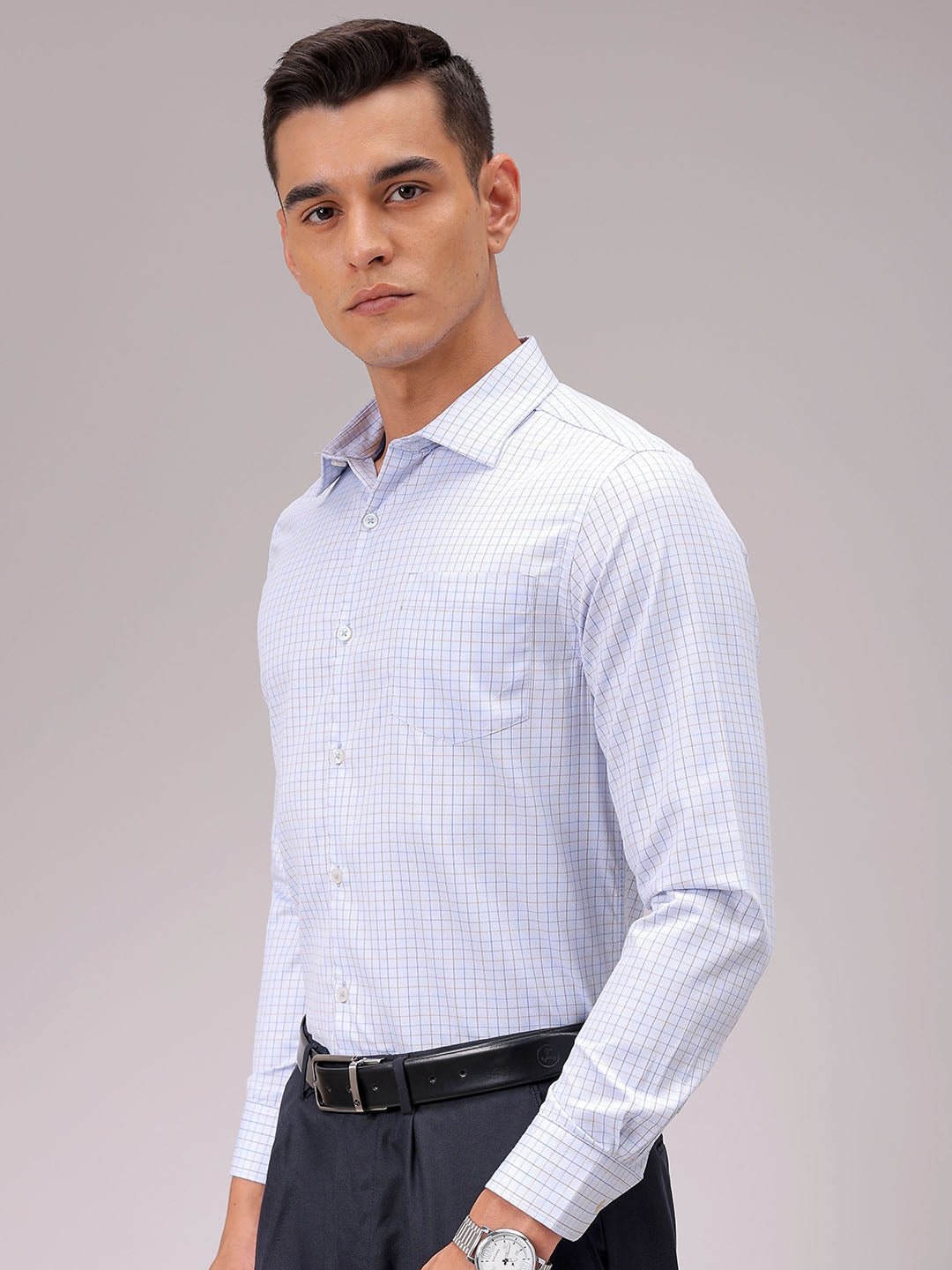 Men's Slim Fit Checked Formal Shirt