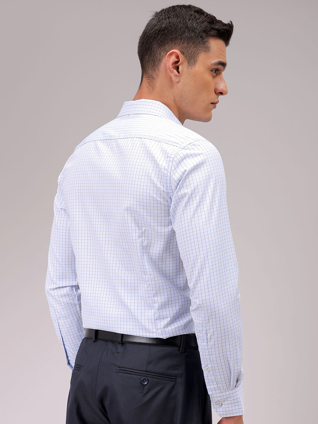 Men's Slim Fit Checked Formal Shirt