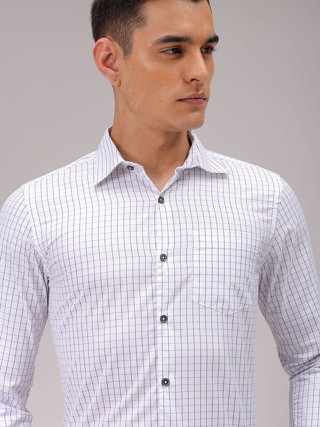 Men's Slim Fit Checked Formal Shirt