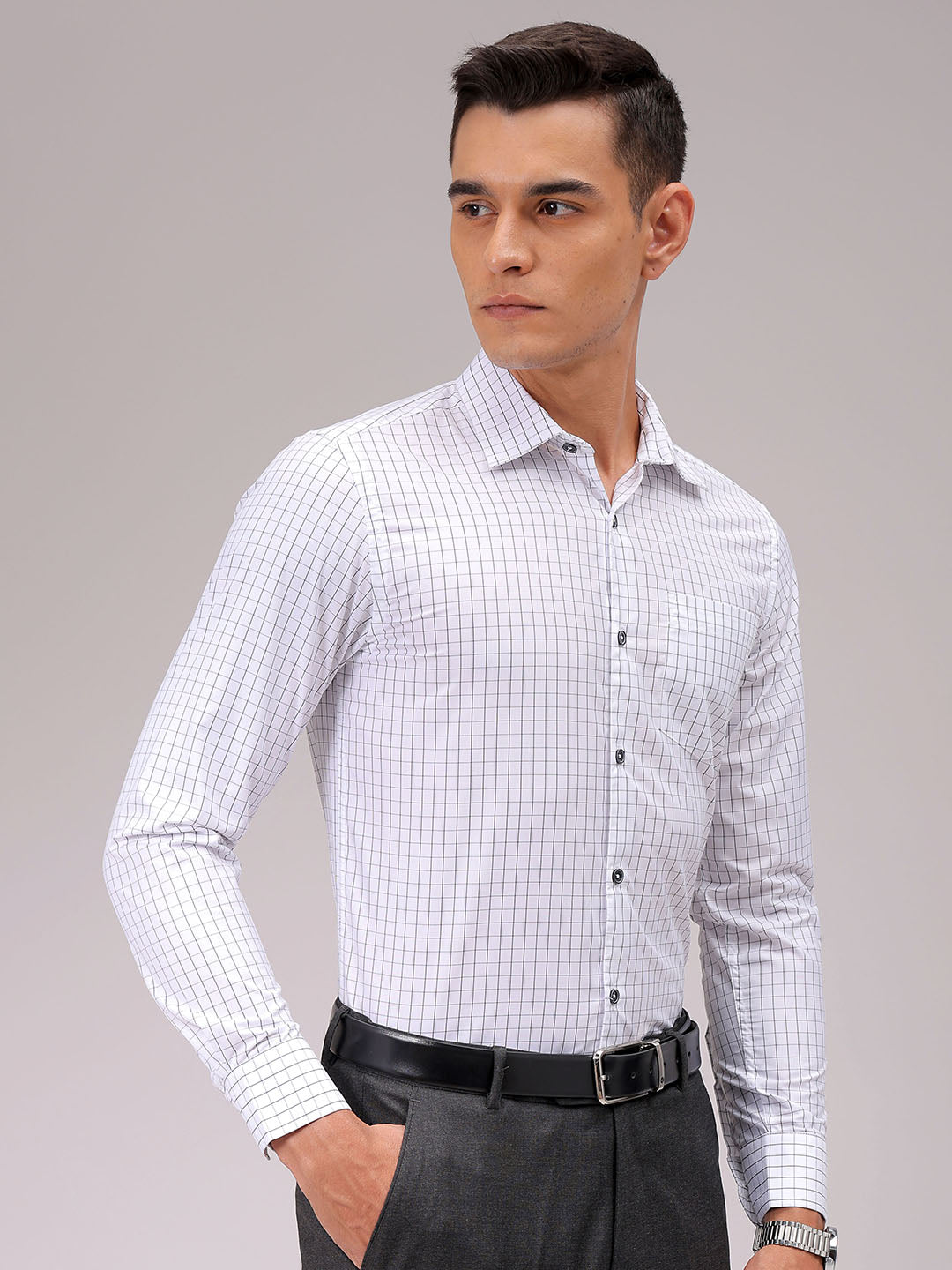 Men's Slim Fit Checked Formal Shirt