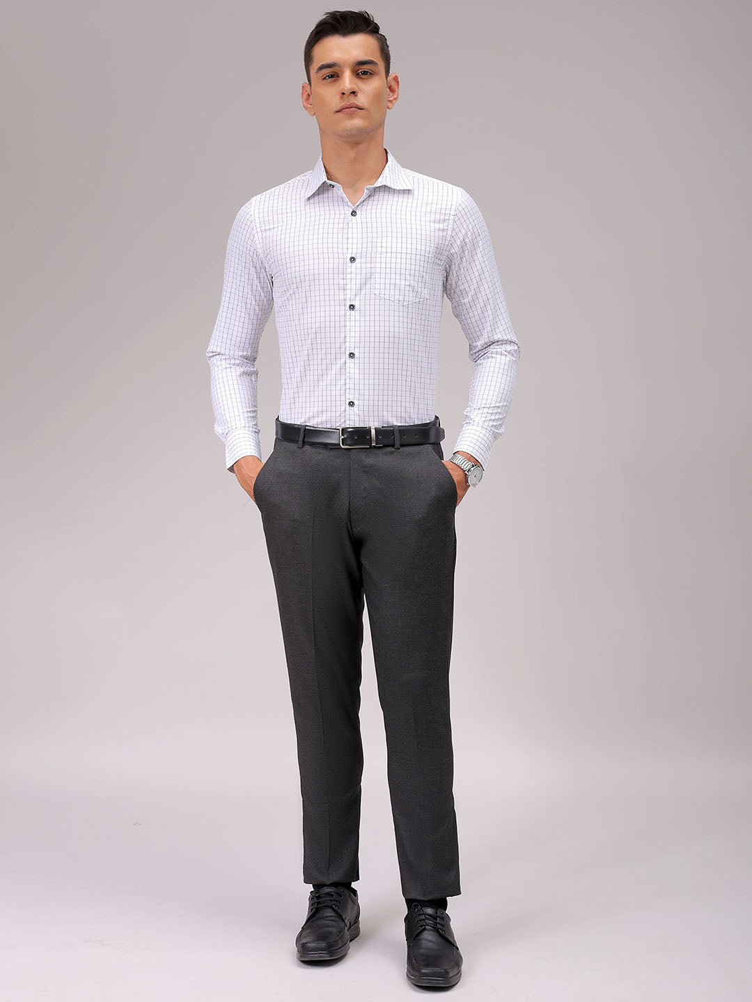 Men's Slim Fit Checked Formal Shirt