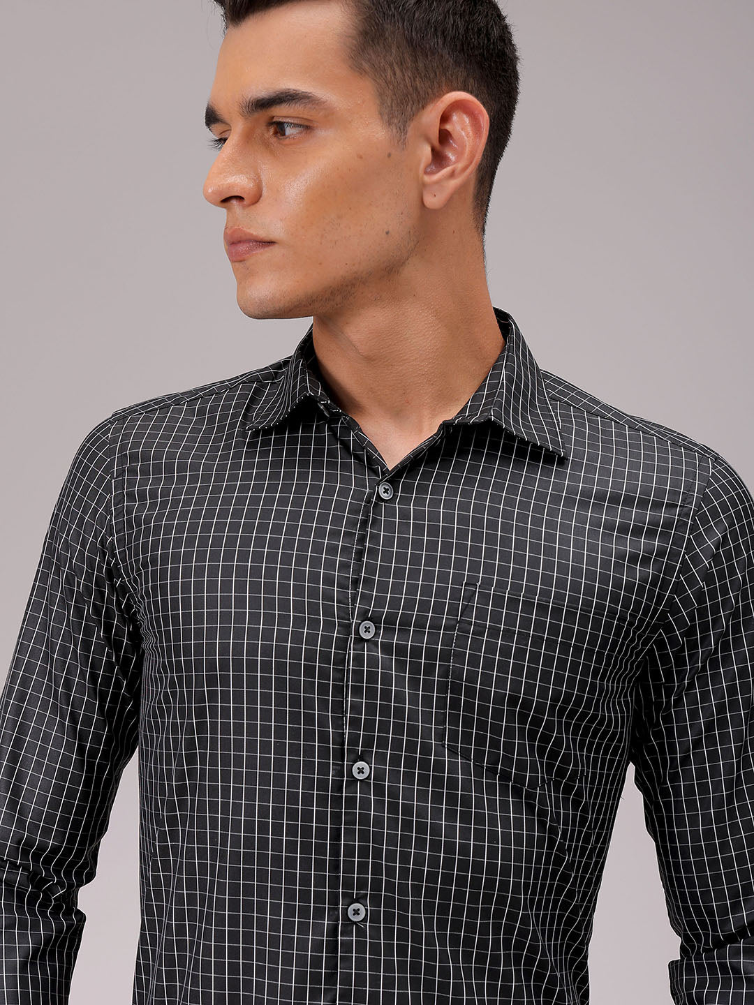 Men's Slim Fit Checked Formal Shirt