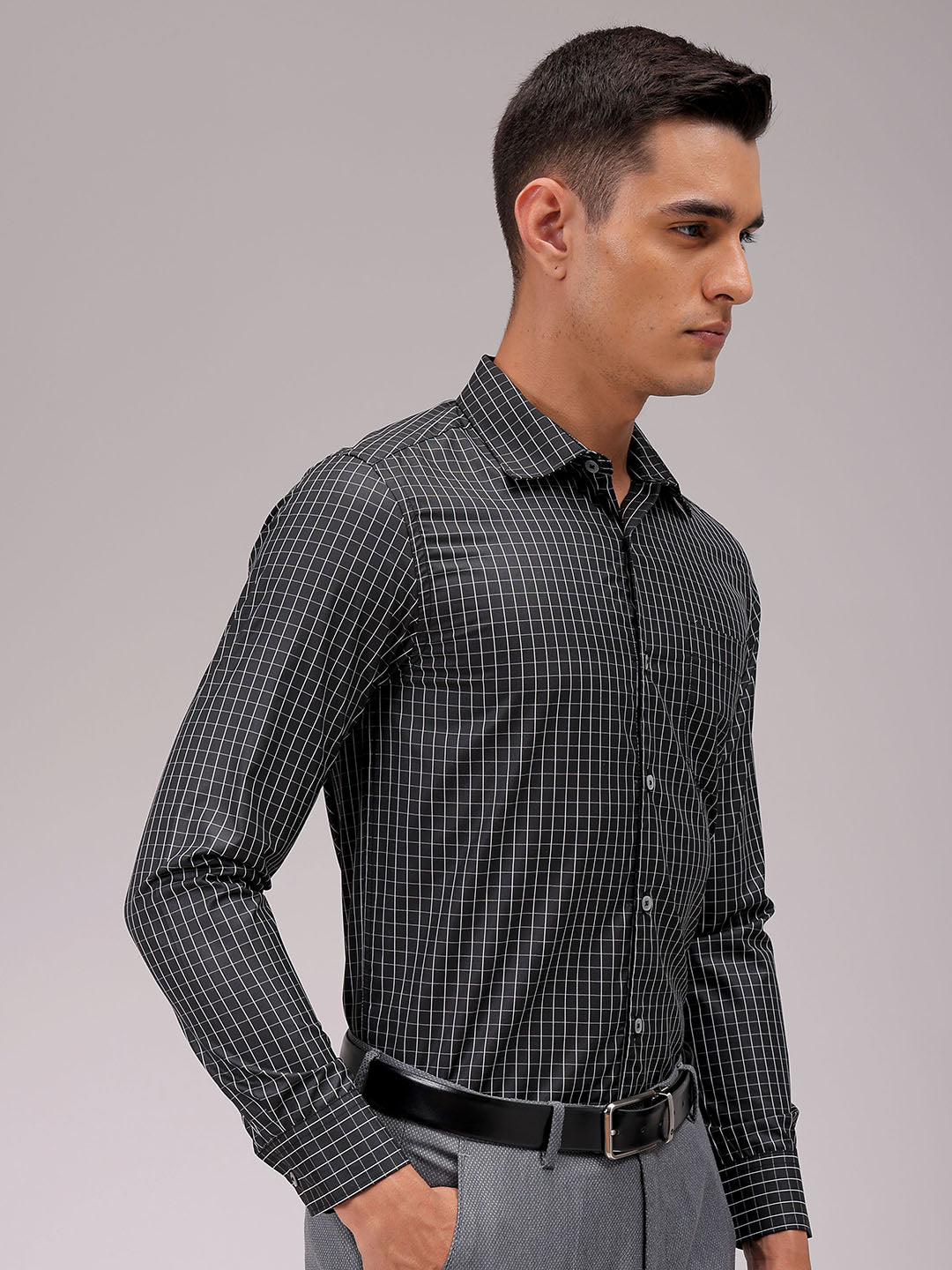 Men's Slim Fit Checked Formal Shirt