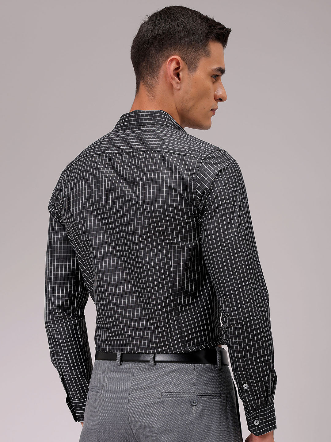 Men's Slim Fit Checked Formal Shirt