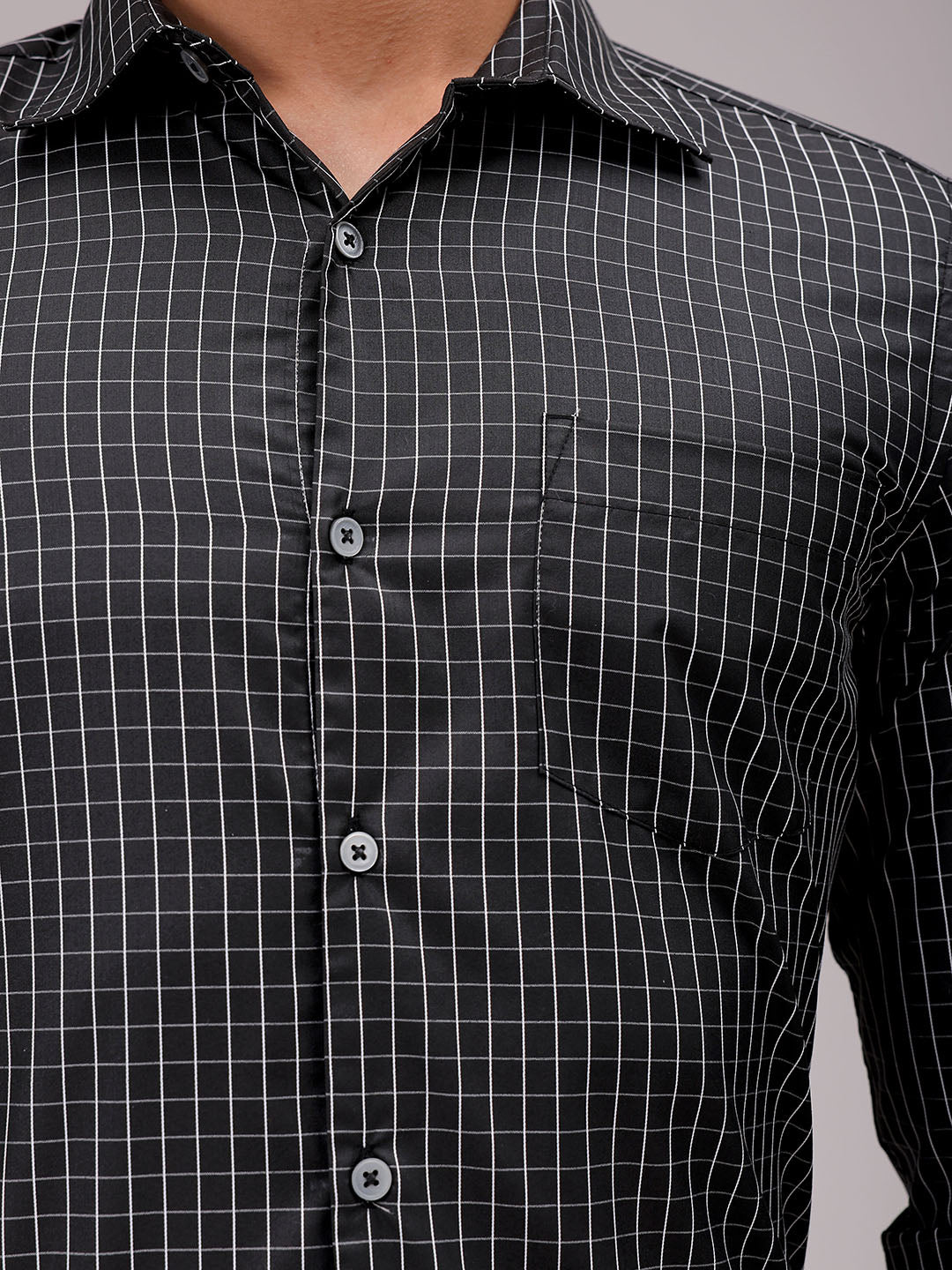 Men's Slim Fit Checked Formal Shirt