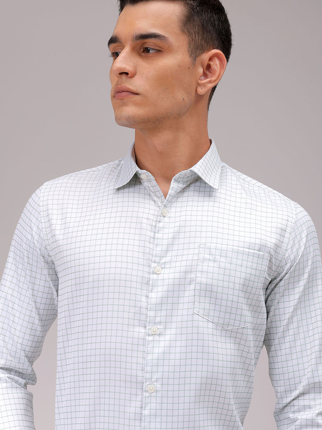 Men's Slim Fit Checked Formal Shirt