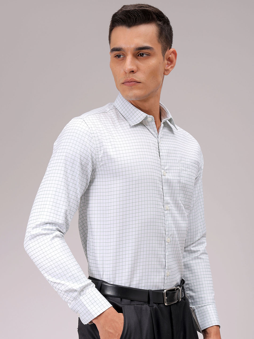 Men's Slim Fit Checked Formal Shirt