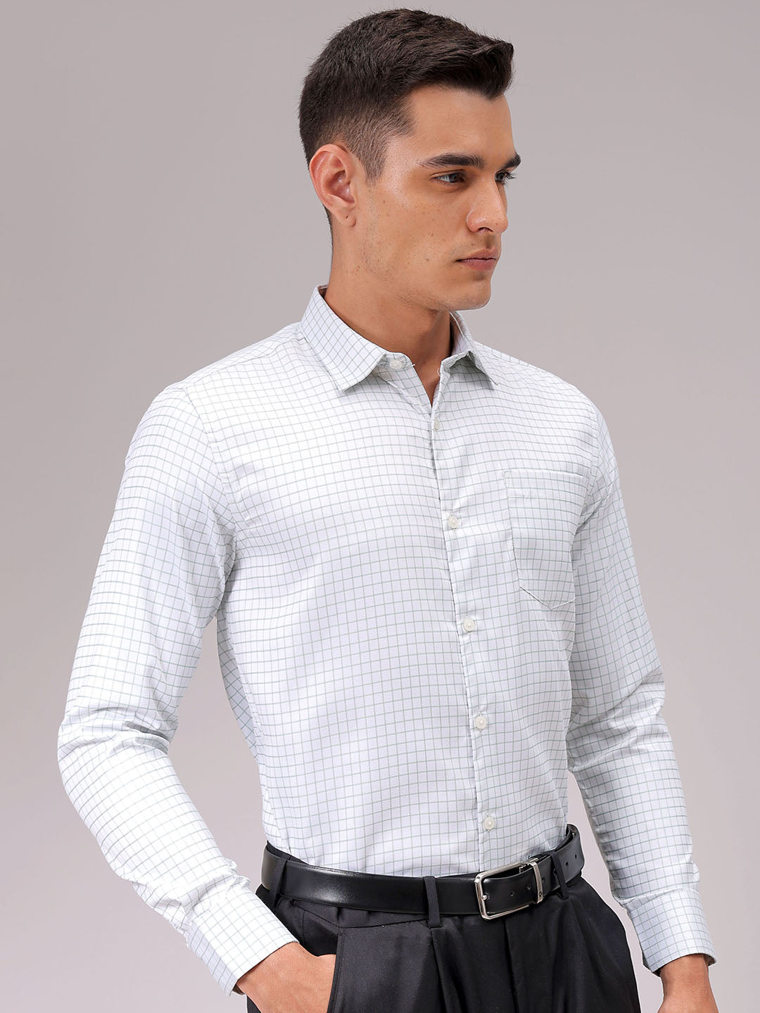 Men's Slim Fit Checked Formal Shirt