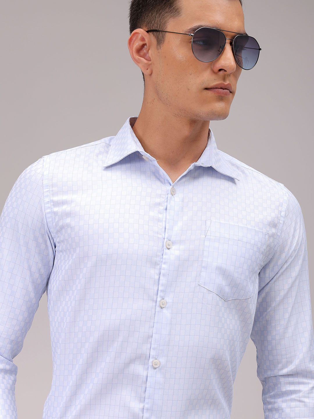 Men's Slim Fit Checked Formal Shirt