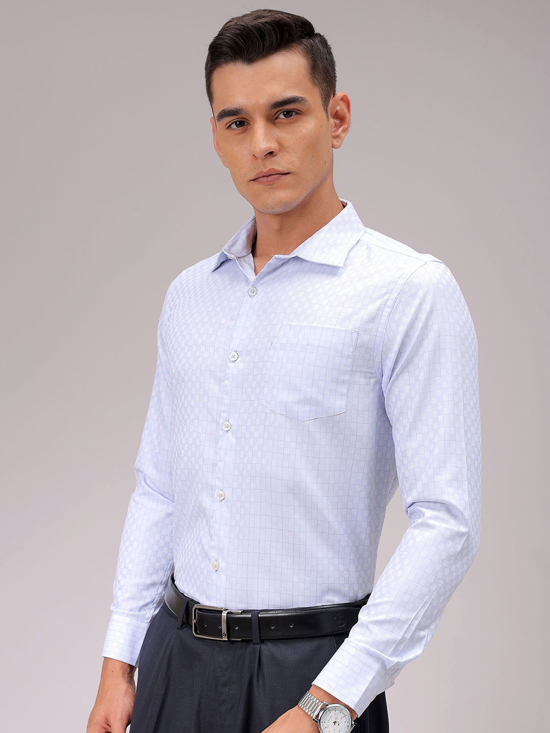 Men's Slim Fit Checked Formal Shirt