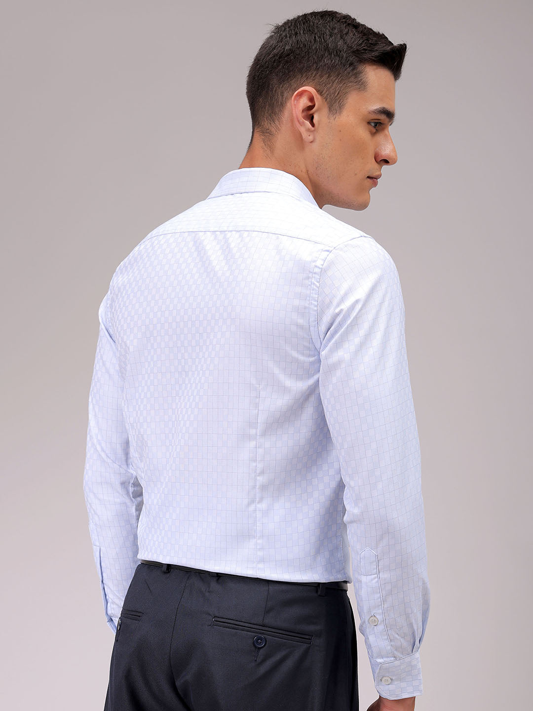 Men's Slim Fit Checked Formal Shirt