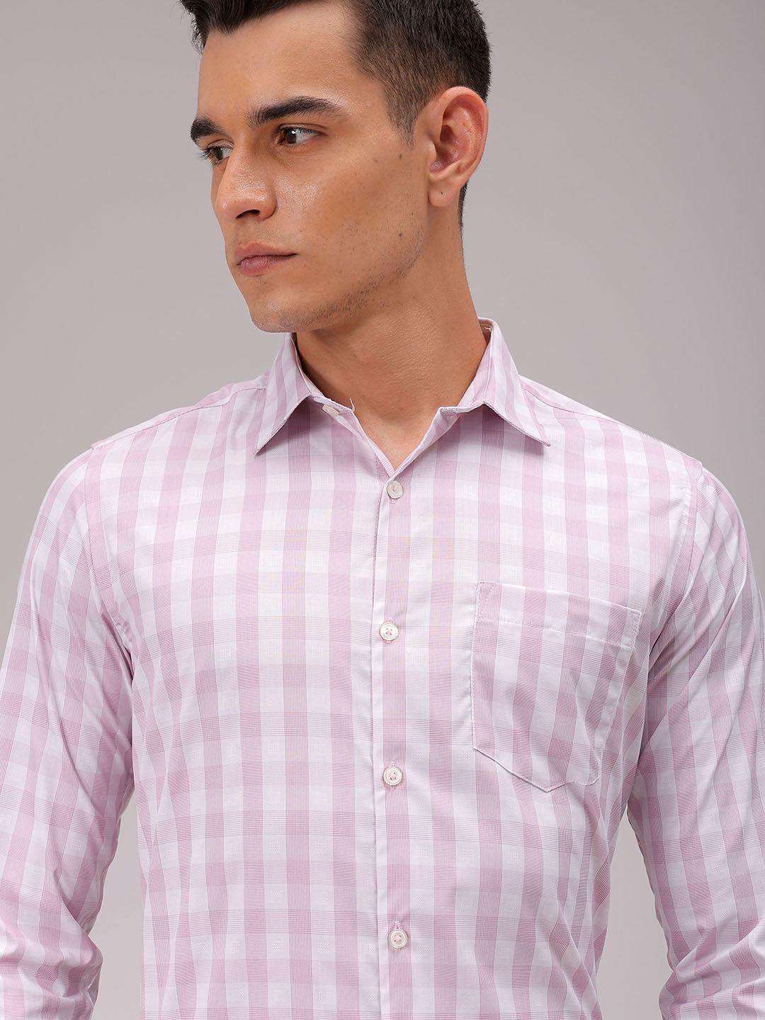 Men's Slim Fit Checked Formal Shirt