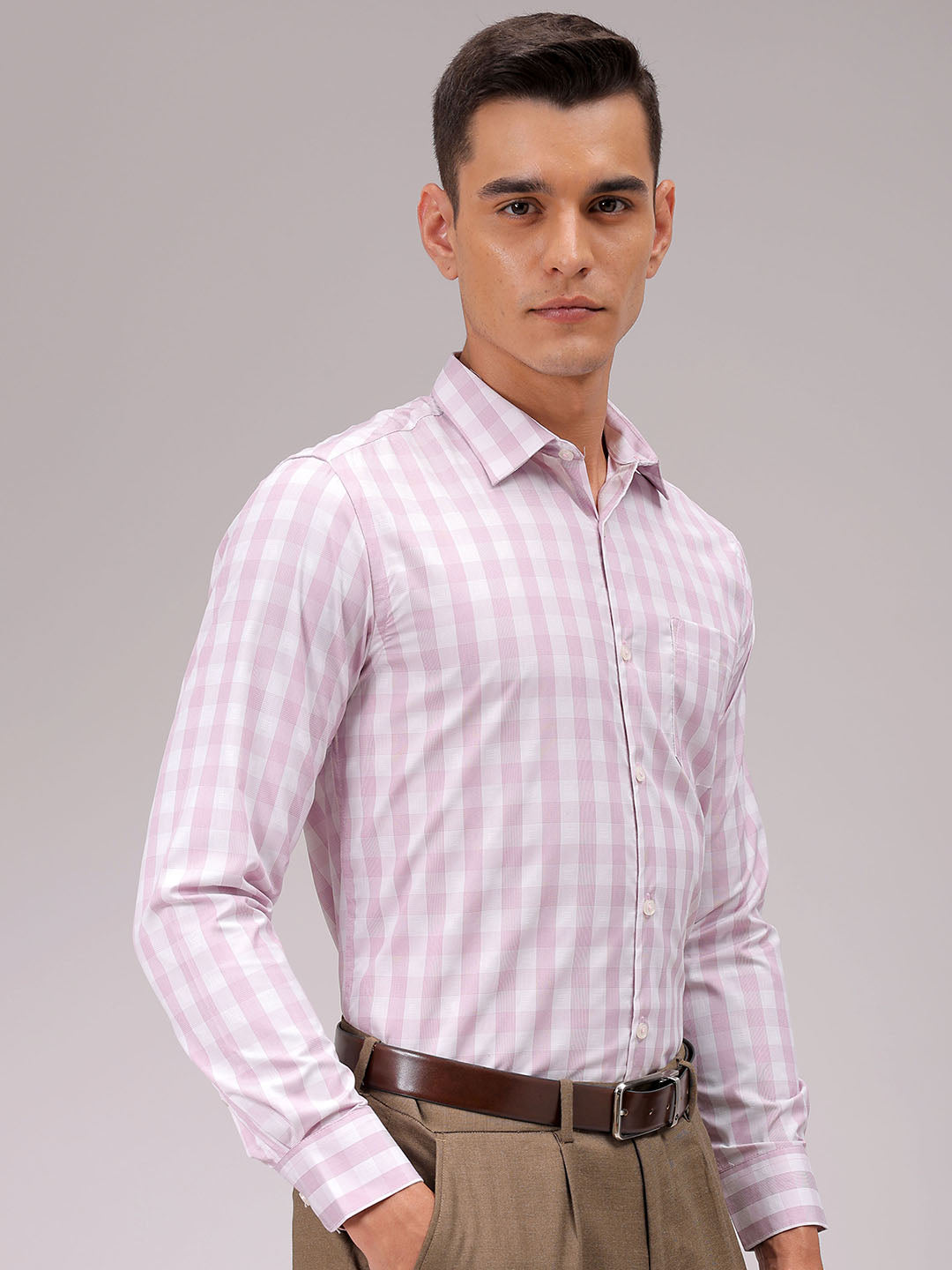 Men's Slim Fit Checked Formal Shirt