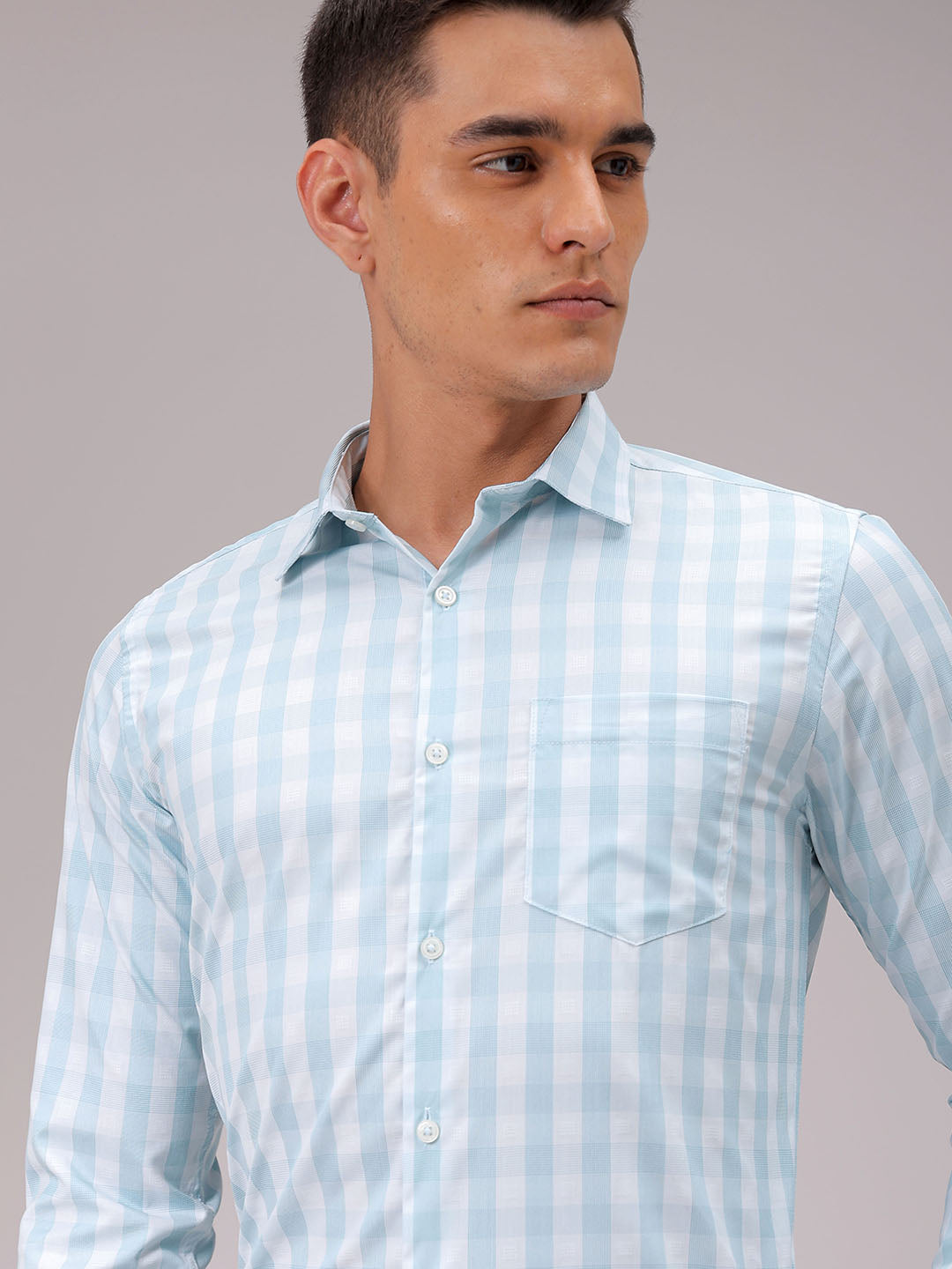 Men's Slim Fit Checked Formal Shirt