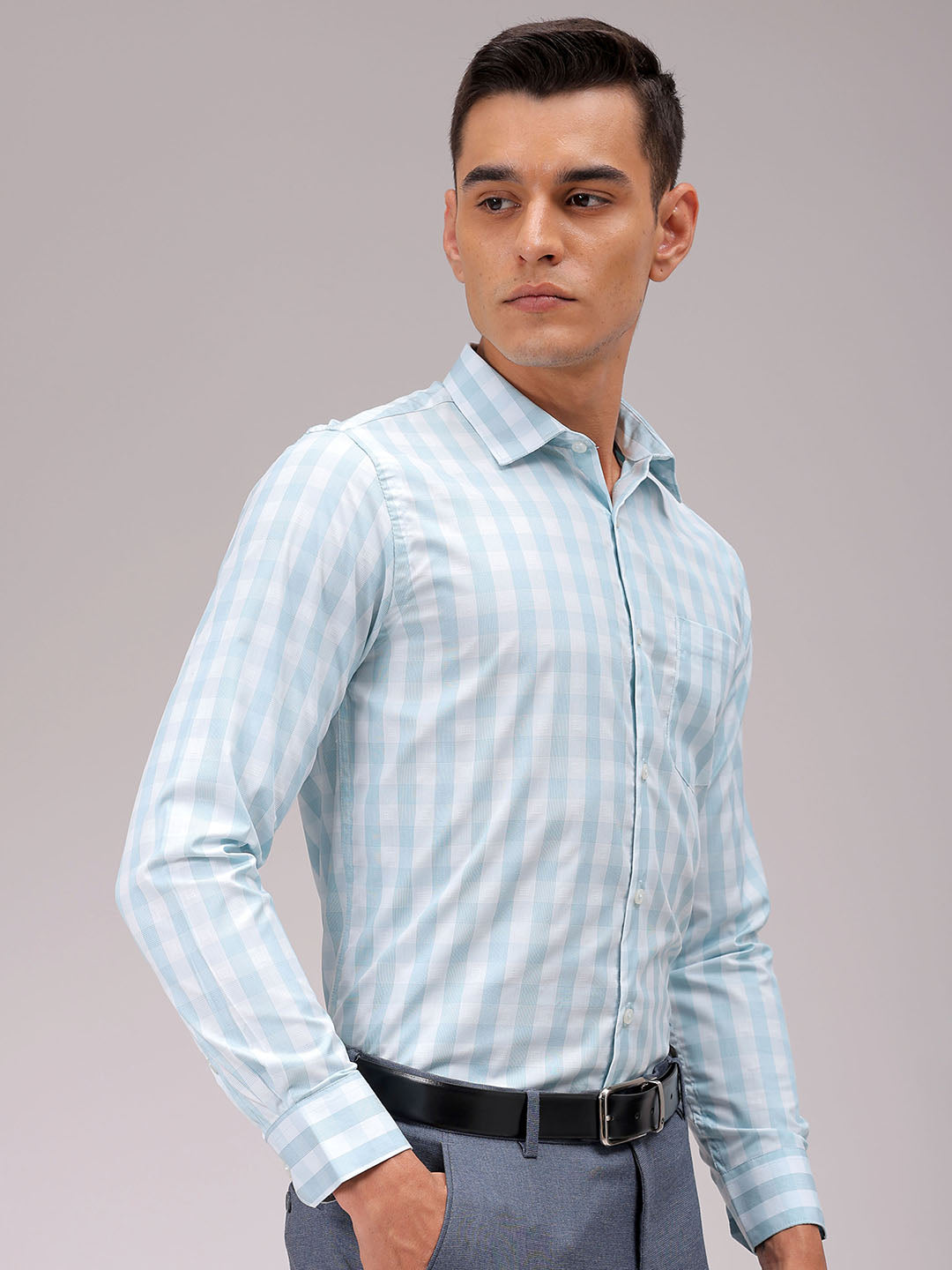 Men's Slim Fit Checked Formal Shirt