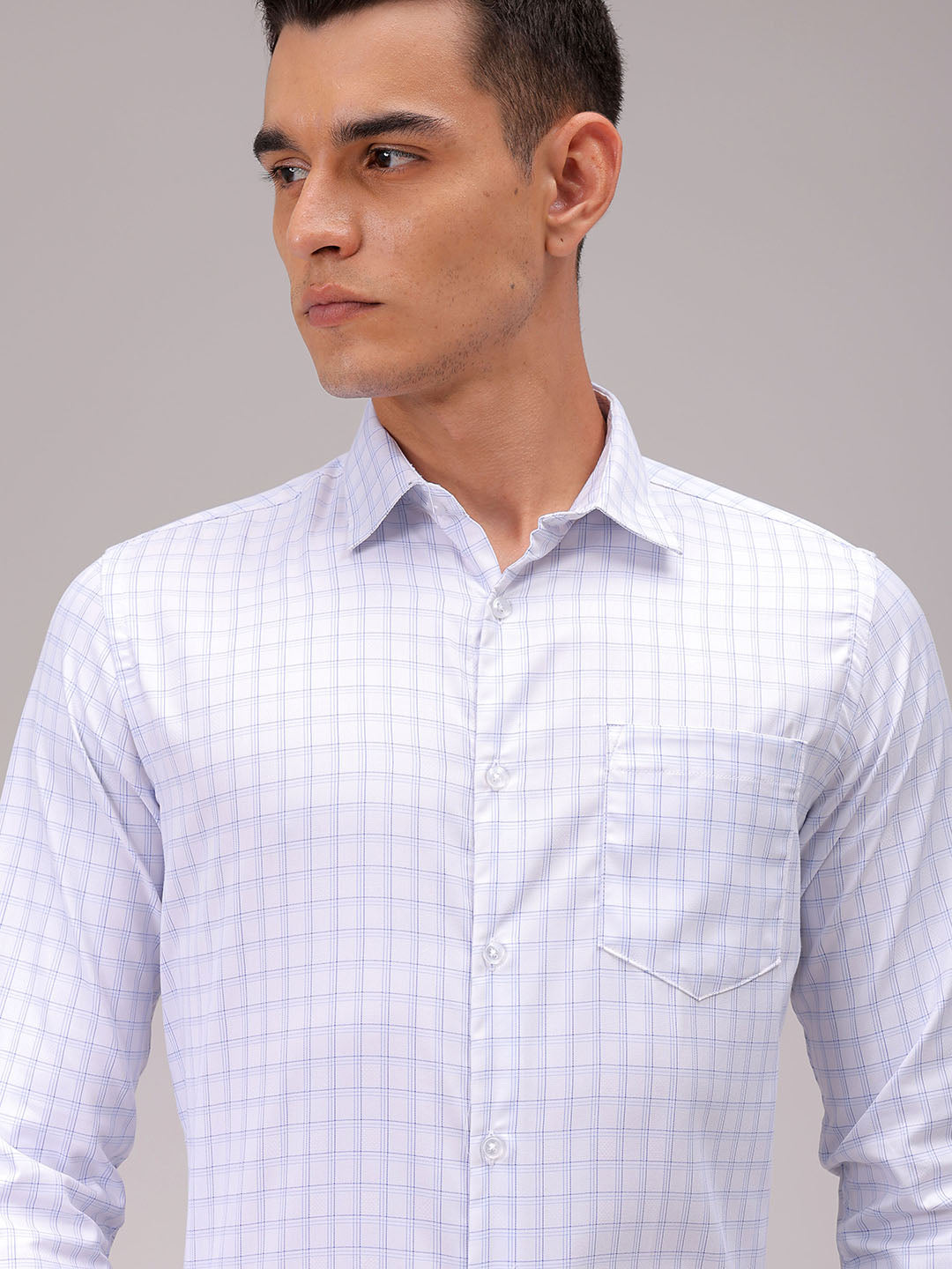 Men's Slim Fit Checked Formal Shirt