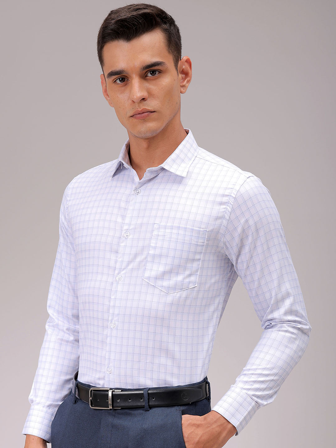 Men's Slim Fit Checked Formal Shirt