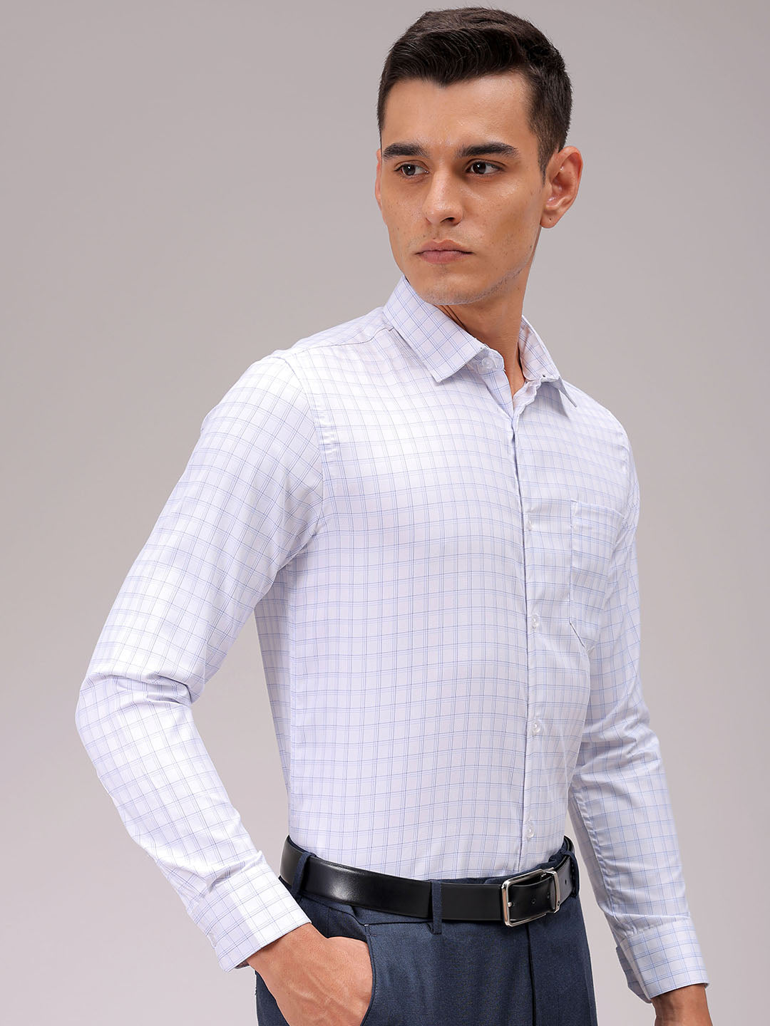 Men's Slim Fit Checked Formal Shirt