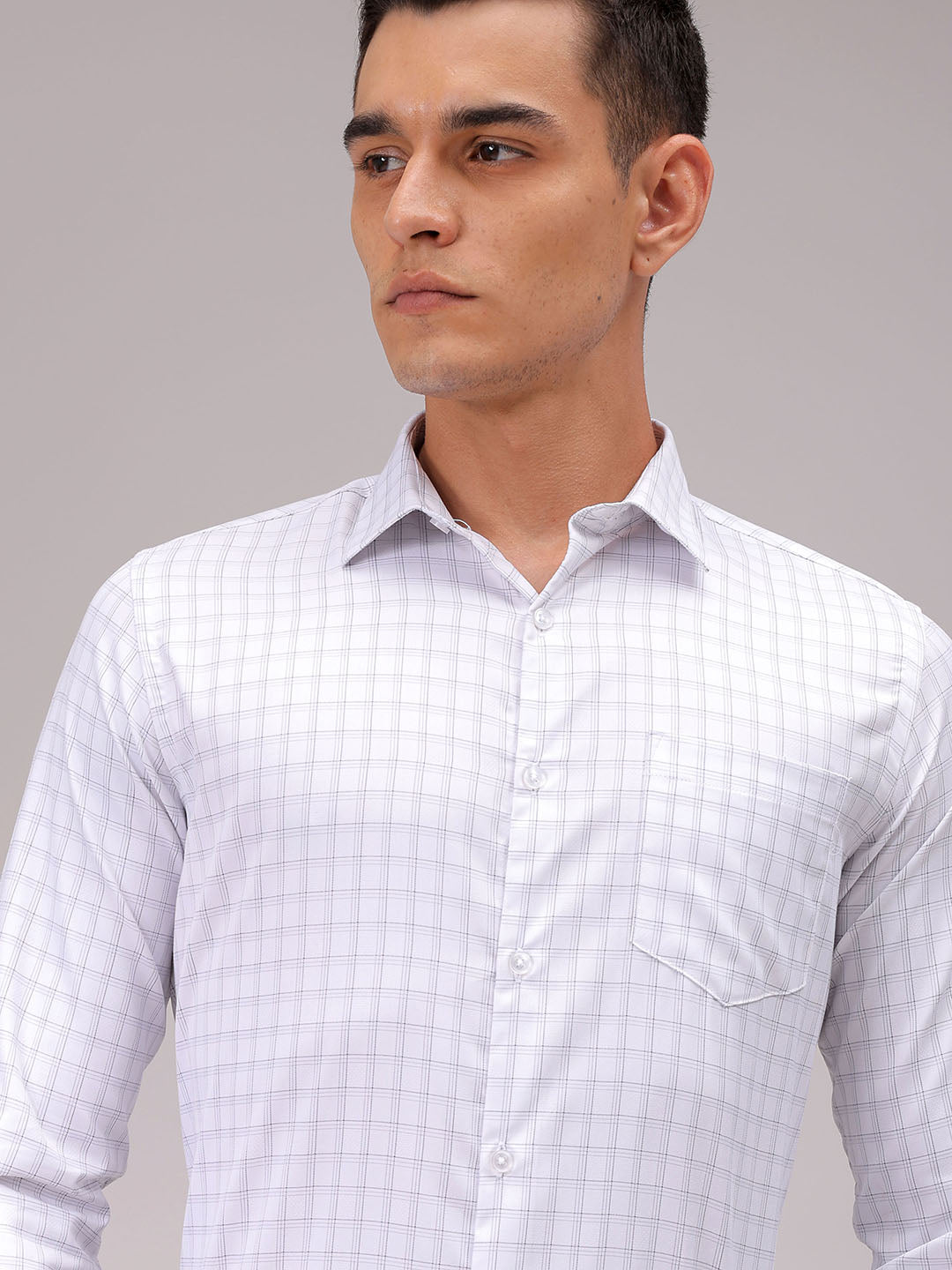 Men's Slim Fit Checked Formal Shirt