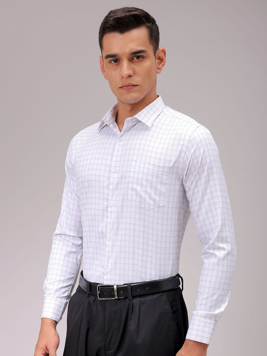 Men's Slim Fit Checked Formal Shirt