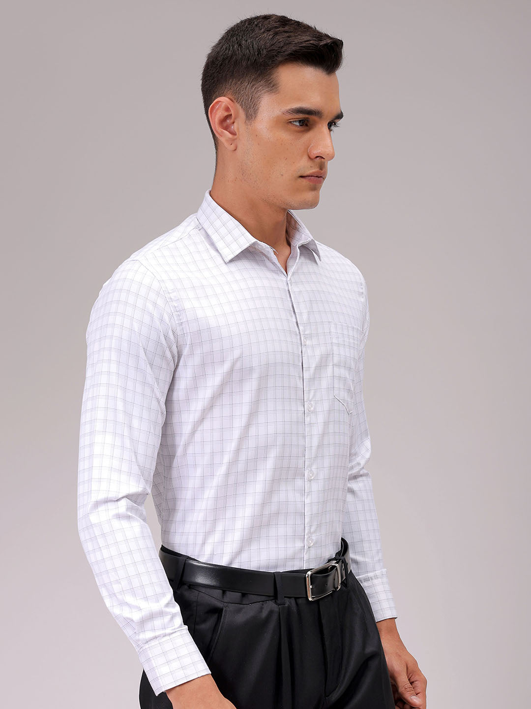 Men's Slim Fit Checked Formal Shirt