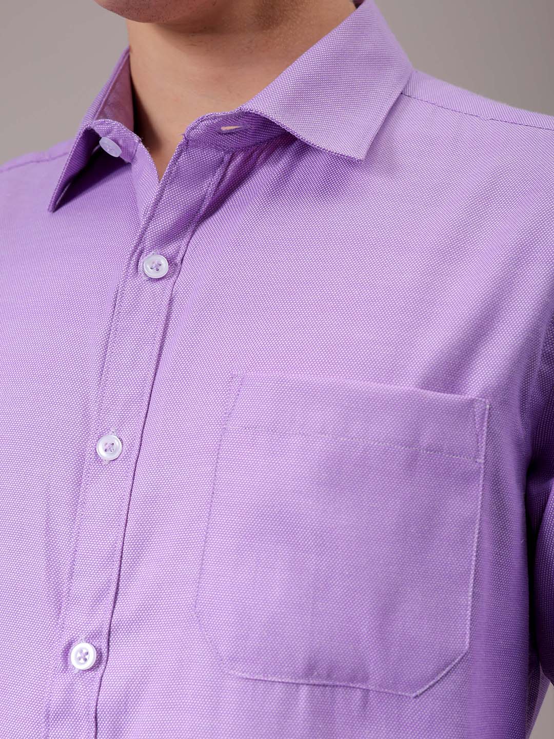 Men's Purple Slim Fit Solid Formal Shirt