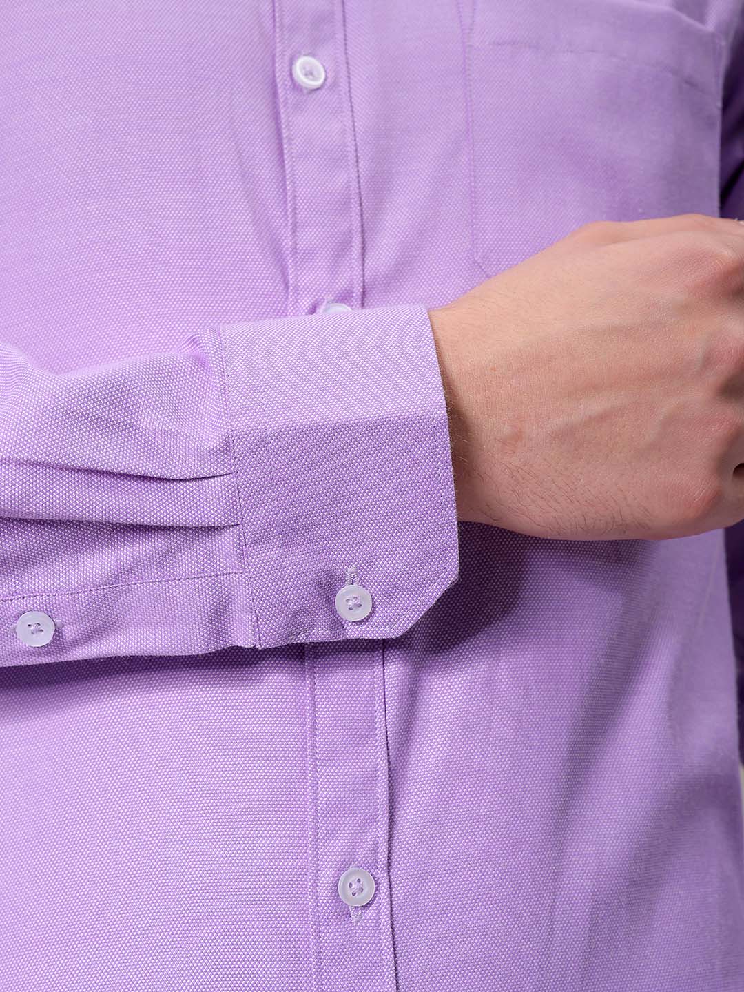 Men's Purple Slim Fit Solid Formal Shirt