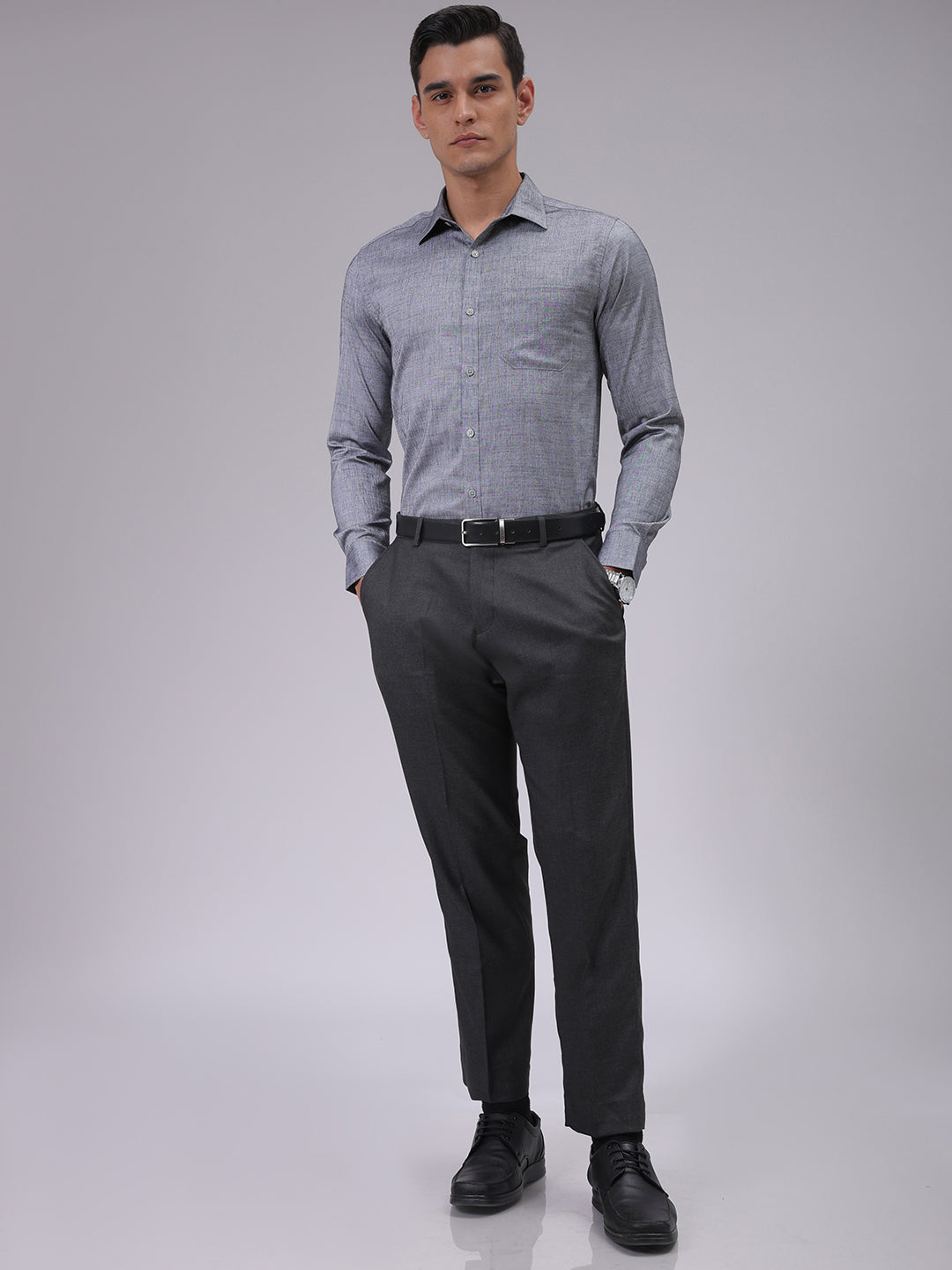 Men's Black Slim Fit Solid Formal Shirt